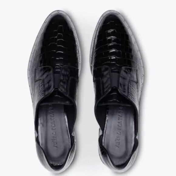 Freda Salvador Laceless Croc d'Orsay Leather
Oxfords in Black Women's Size 5.5 - Picture 14 of 14
